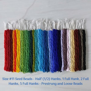 Size 11/0 (#11) Opaque Preciosa Czech Seed Beads -Sizes: Half (1/2) Hank (18g), 1 Full Hank (36g), 2 Full Hanks (72g), 5 Full Hanks (180g)