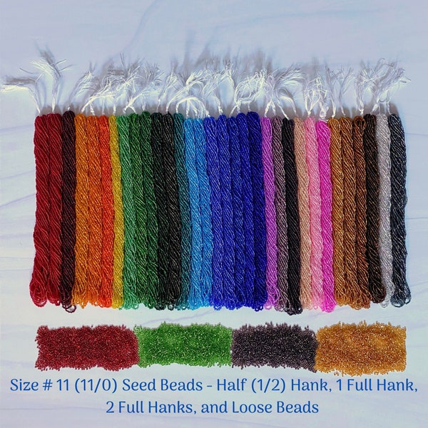 Size 11/0 (#11) Transparent Silver Lined Preciosa Czech Seed Beads - Sold in Half (1/2) Hank (18g), 1 Full Hank (36g), 2 Full Hanks (72g)