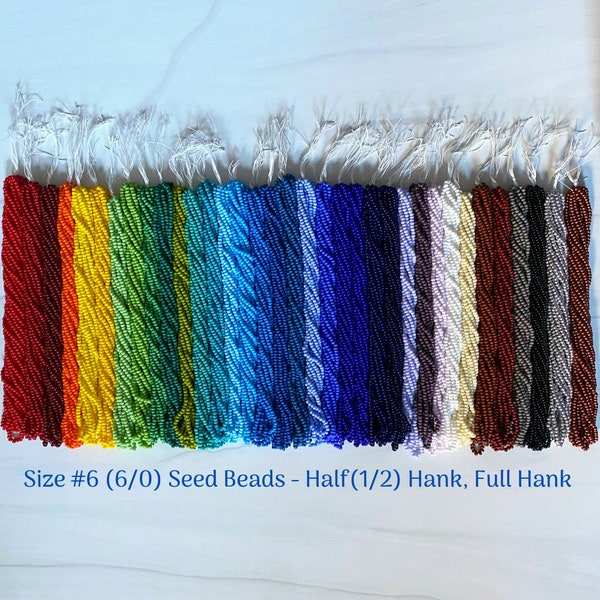 Size 6/0 (#6) Opaque Preciosa Czech Glass Round Seed Beads - Sizes: Half (1/2) Hank (72g), 1 Full Hank (144g) - Jewelry Beads, Waist Beads