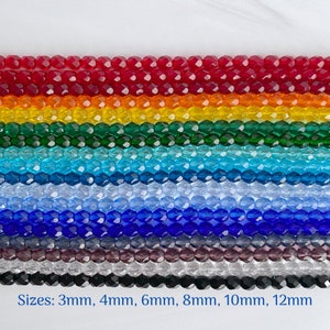 3mm, 4mm, 6mm, 8mm, 10mm, 12mm Preciosa Czech Fire Polished Faceted Round Glass Beads - Sold in Half (7.75-8") or Full (15.5-16") Strands