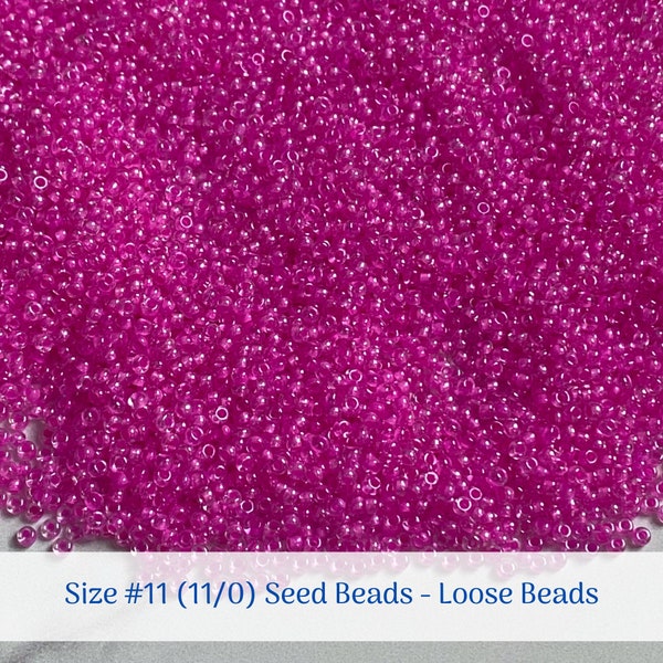 Pink-Lined Crystal # 38177 Size 11/0 (#11) Loose Transparent Preciosa Seed Beads - Half Hank (18g), 1 Full Hank (36g), 2 Full Hanks (72g)