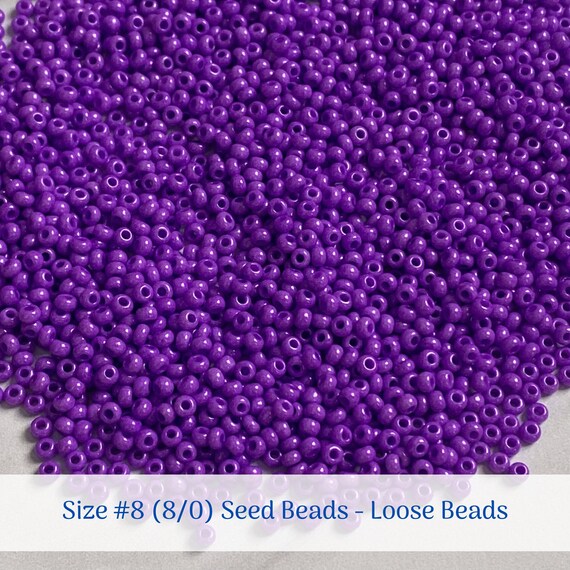 Dyed Violet Luster # 16128 Size 8/0 (#8) Loose Opaque Preciosa Czech Seed Beads - Half Hank (36g), 1 Full Hank (72g)