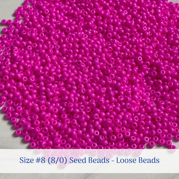 Dyed Pink Luster # 16177 Size 8/0 (#8) Loose Opaque Preciosa Czech Seed Beads - Half Hank (36g), 1 Full Hank (72g)