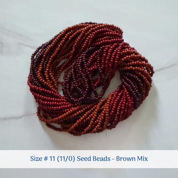 BULK SET - Brown Mix (3 Total Colors) - Size 11/0 (#11) Opaque Preciosa Czech Seed Beads