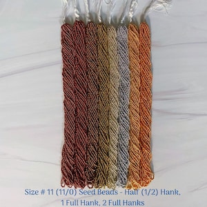 Size 11/0 (#11) Opaque & Metallic Preciosa Czech Seed Beads - Sold in Half (1/2) Hank (18g), 1 Full Hank (36g), 2 Full Hanks (72g)