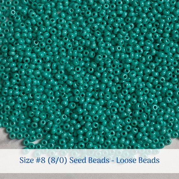 Size 8/0 (#8) Dyed Sea Green Luster # 16358 Loose Opaque Preciosa Czech Seed Beads - Half Hank (36g), 1 Full Hank (72g), 2 Full Hanks (144g)