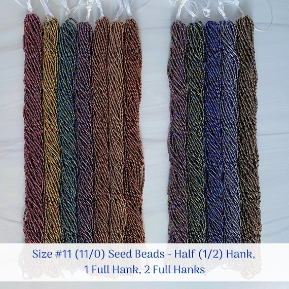 Size 11/0 (#11) Opaque Iris & Metallic Iris Preciosa Czech Seed Beads - Sold in Half (1/2) Hank (18g), 1 Full Hank (36g), 2 Full Hanks (72g)