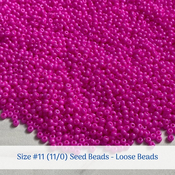 Dyed Pink Luster # 16177 Size 11/0 (#11) Loose Opaque Preciosa Czech Seed Beads - Half Hank (18g), 1 Full Hank (36g), 2 Full Hanks (72g)