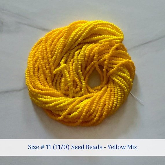 BULK SET - Yellow Mix (2 Total Colors) - Size 11/0 (#11) Opaque Preciosa Czech Seed Beads