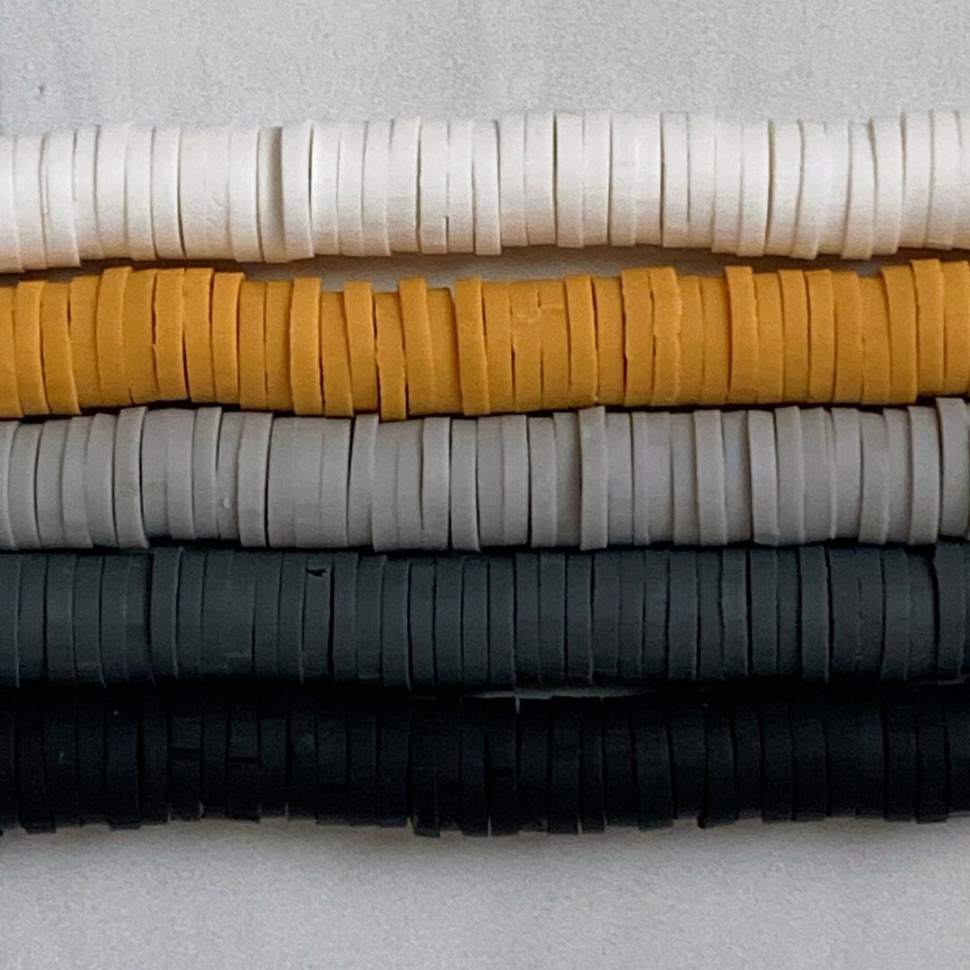 BULK Vinyl Heishi Disc Beads Coiris Beads 5 Full Strands Jewelry Making