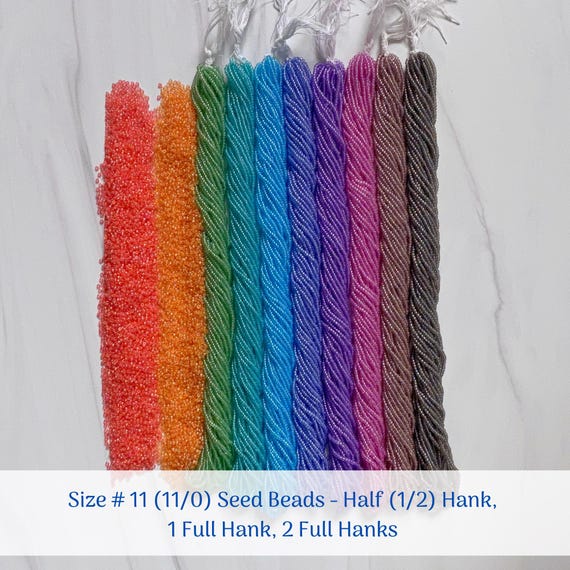 Size 11/0 (#11) Transparent Rainbow Sol-Gel Preciosa Czech Seed Beads Sold in Half (1/2) Hank(18g), 1 Full Hank(36g), 2 Full Hanks(72g)