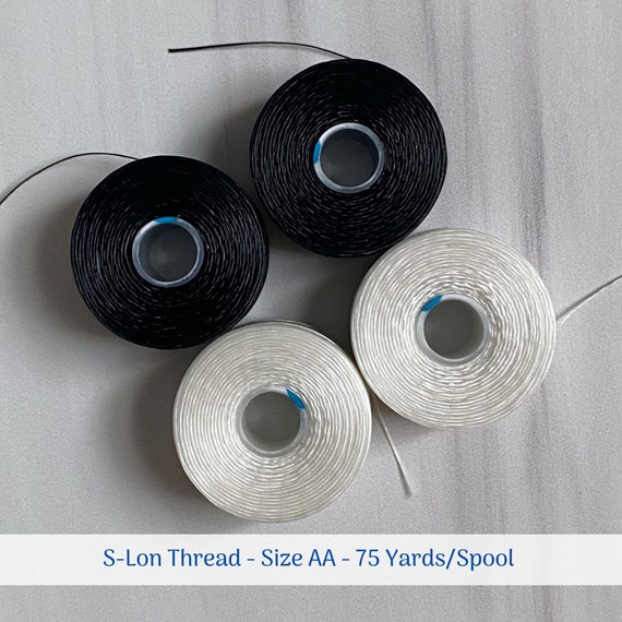 S-Lon Thread - Size AA - 75 yards/spool - Black and White