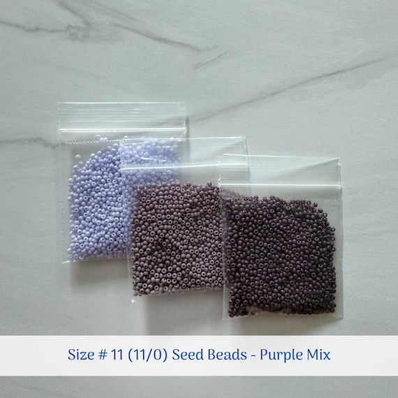 BULK SET - Purple Mix (3 Total Colors) - Size 11/0 (#11) Opaque Preciosa Czech Seed Beads - Loose Beads