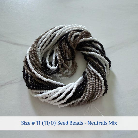 BULK SET - Neutral Tones Mix (3 Total Colors) - Size 11/0 (#11) Opaque Preciosa Czech Seed Beads