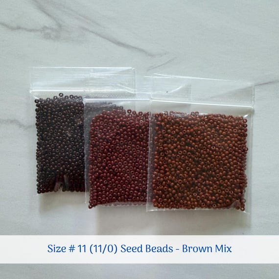 BULK SET - Brown Mix (3 Total Colors) - Size 11/0 (#11) Opaque Preciosa Czech Seed Beads - Loose Beads