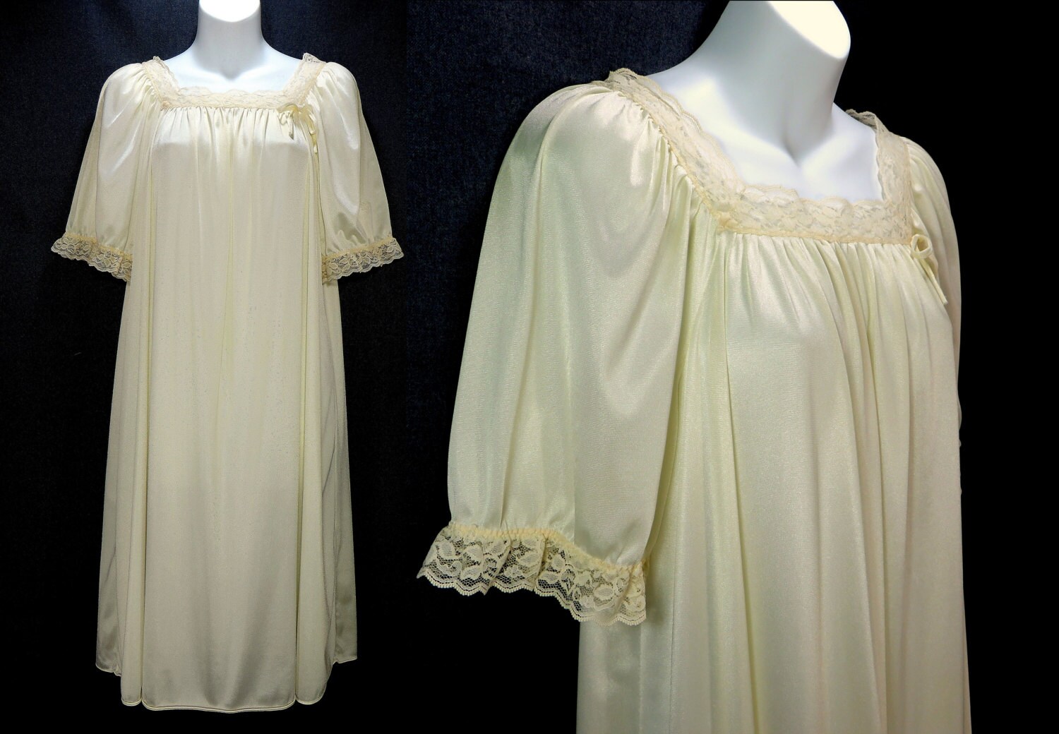 DVF Nylon crème Beige chemise de nuit déshabillé. Vintage | Etsy