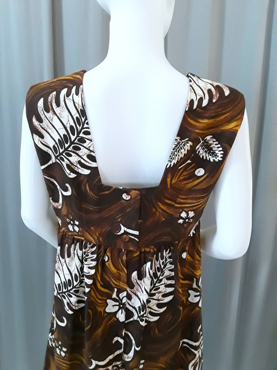 60s Monstera Leaf & Floral Hawaiian Shift Dress V… - image 6