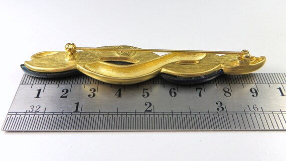 80s Signed GIVENCHY Double Twisted Black Lucite &… - image 4