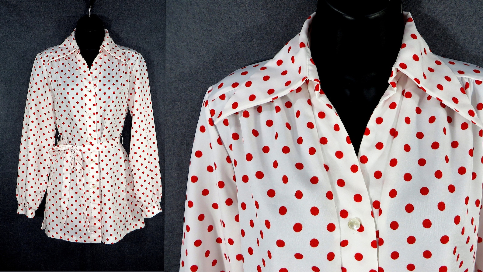 red and white polka dot pants