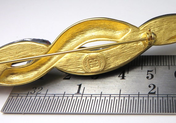 80s Signed GIVENCHY Double Twisted Black Lucite &… - image 5