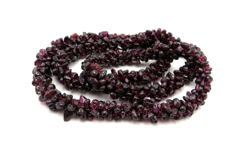 grams 26 Vintage Natural Bohemian Garnet Necklace Woven Rope Bead Garnet Stones Deep Red Pyrope Garnet Crochet Eternity Necklace 99