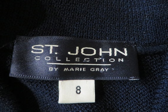 Vintage St. JOHNS Sweater  NAVY Blue and MINT Gre… - image 9