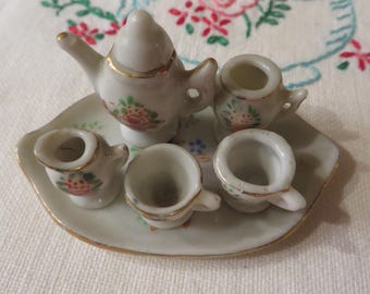 Tea Set Miniature Floral Roses - Made in Occupied Japan // Ceramic
