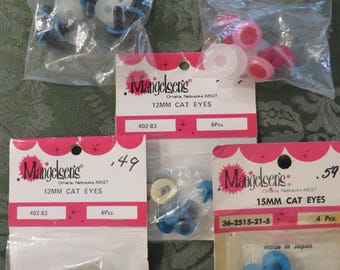 Vintage EYES for Crafting, Making Stuffed Animals, Creating Toys // Original Packaging // Cat eyes, Animal Eyes // Vintage Sewing Notions