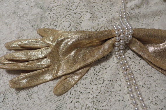 long gold gloves