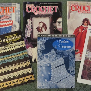 Vintage Häkelbücher, Muster // Erstellen Sie Deckchen Tagesdecken Spitzen Tischdecken Spielzeug // Haus, Damen, Kinder