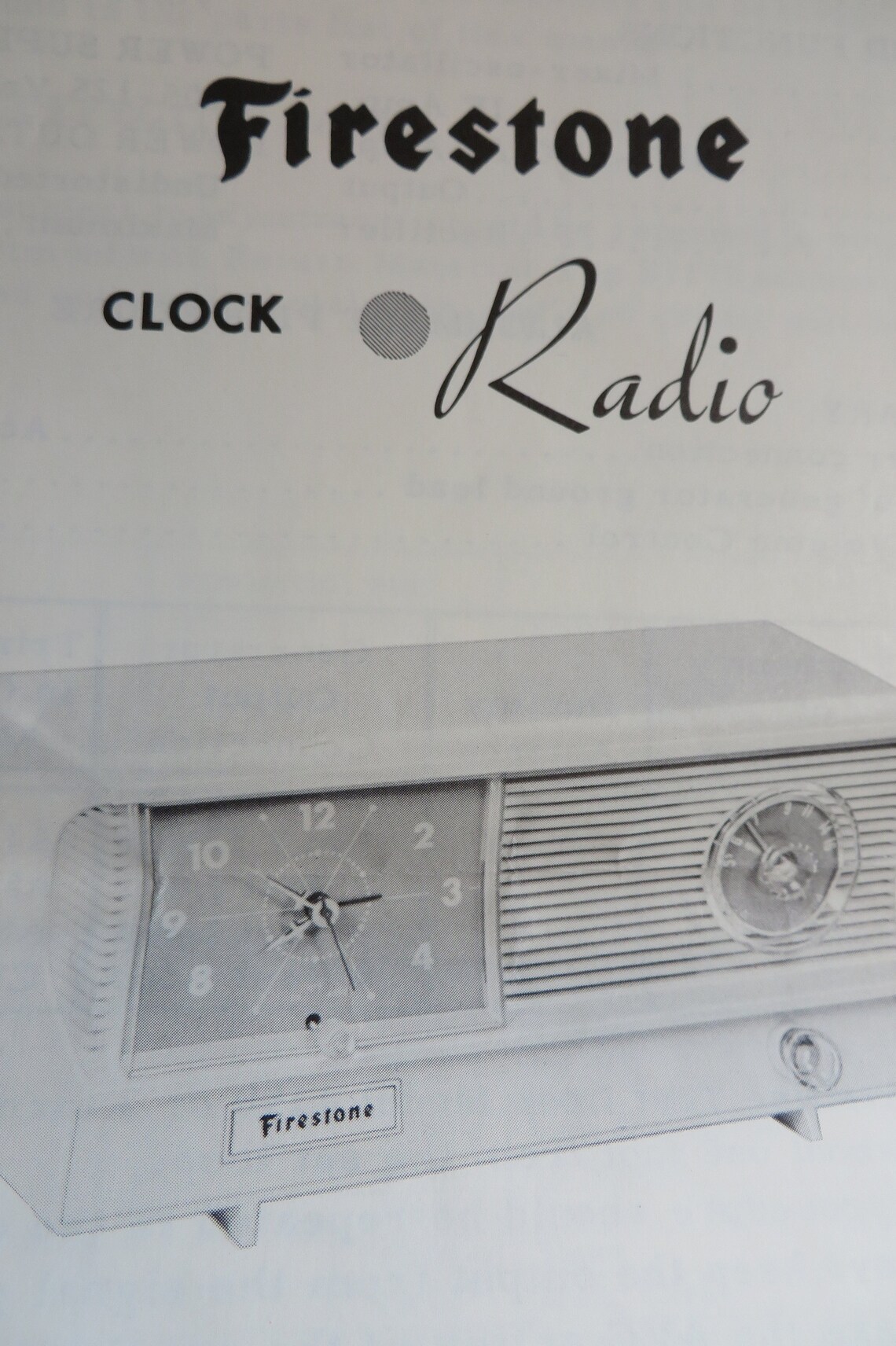 FIRESTONE Clock Radio Service Manual and Parts Catalog // Etsy