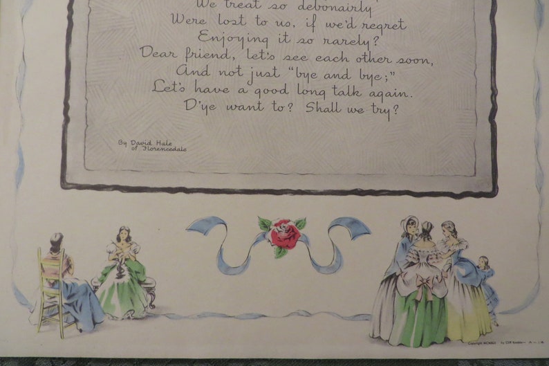 Antique FRIENDSHIP Poem, Dtd 1924 // let Good FRIENDS Meet by David