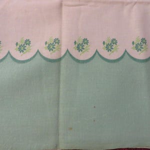 Feed Sack COTTON Vintage 1930s - 1940s Era - Green and White  //  Full Sack at 37&quot; by 44&quot;  //  Authentic Feed Sack  //  Pillowcase Pattern