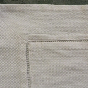 Vintage Cotton Pillow Sham/Case/Cover  //  Lovely Woven Cotton, 3&quot; Flange, Pulled Thread, Standard Size, Back Pocket Closure  23&quot; x 18 1/2&quot;