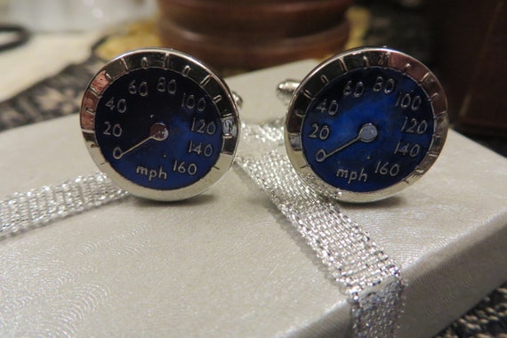 Vintage Speedometer CUFF LINKS - 0 to 160 mph   /… - image 3