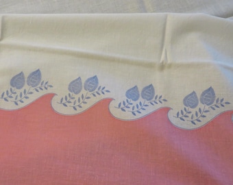 Feed Sack 1930s or 1940s Era Fabric - FULL Sack COTTON  44" x 36"  Vintage Quilting Fabric - Pink and  Blue Cotton