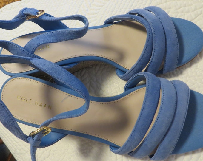 cole haan navy blue wedges