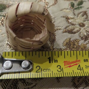 Miniature Basket - Dollhouse Size Mini Basket  //  Hand Woven 1&quot; Tall  //  Miniature Doll House Size Basket  Country/Cottage Style Home