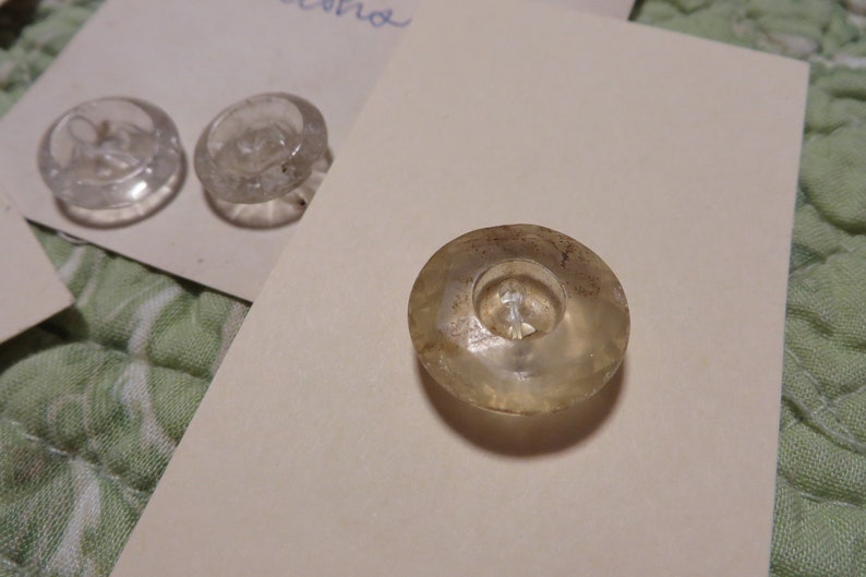 Some with Shanks Some Flat Collection of Antique GLASS BUTTONS 22 Glass Buttons Different Sizes