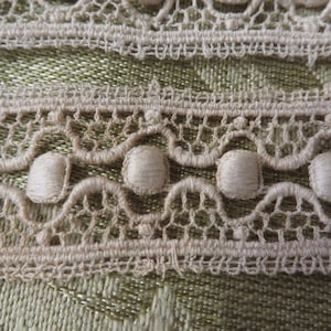 Antike SPITZE 3, 4 Yards (2 Separate Stücke) 1 Inch Breit // Cremefarbene Klöppelspitze, Hochzeitsspitze // Kostenloser Versand