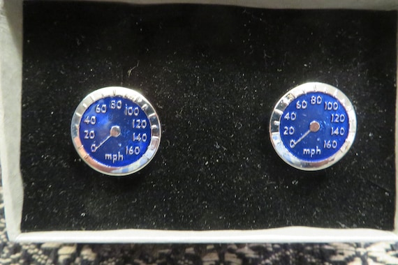 Vintage Speedometer CUFF LINKS - 0 to 160 mph   /… - image 1