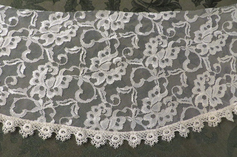 COL EN DENTELLE vintage // Dentelle blanc cassé // Cravates longues // Taille adulte // Col vintage en dentelle net image 6