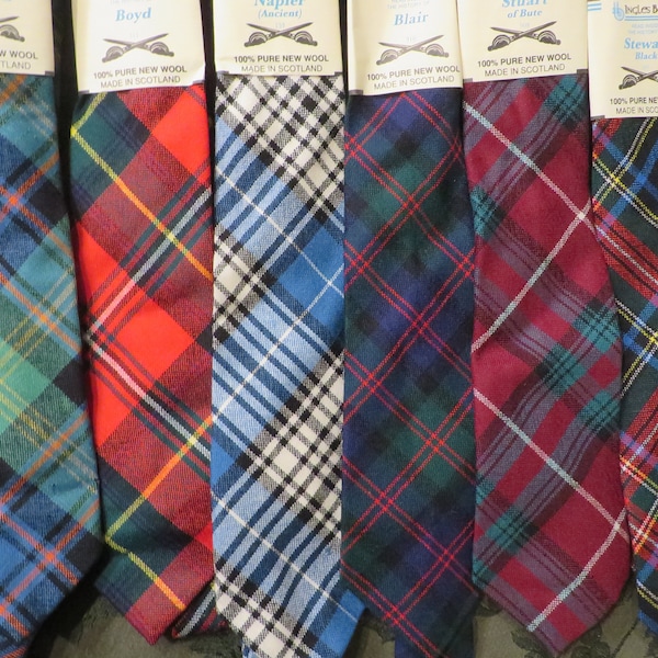 Vintage Wool TIE Made in SCOTLAND  //  3" W x 54" Long  //  100% New wool from Scotland  //  Sold Individually - See Full Description