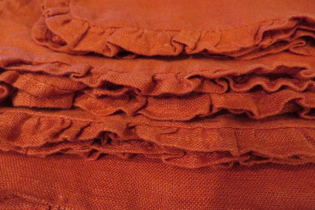 Linen Ruffles Color FALL - AUTUMN Napkins With RUFFLES - Rust Color - Linen Fabric ...