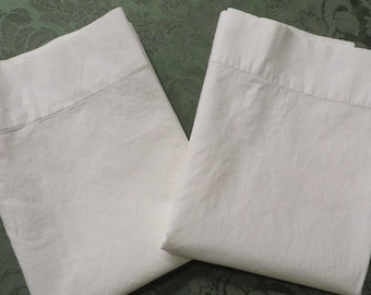 Pillowcases Standard Size - Quality COTTON fabric - Hemstitched Edging - Cotton - Vintage Plain White Pillowcases