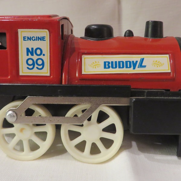 Toy Train Engine by BUDDY L, Engine No. 99  //  Made in Hong Kong  //  Red Train Engine  //  3  3/8" Long  //  Mini Buddy L Train Engine