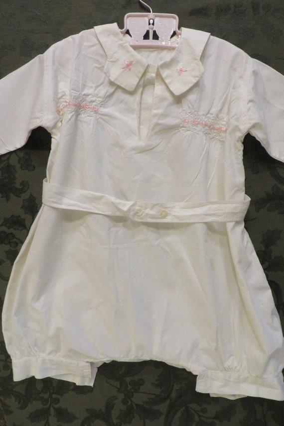 Vintage Outfit for Baby Girl with Hand Smocking In