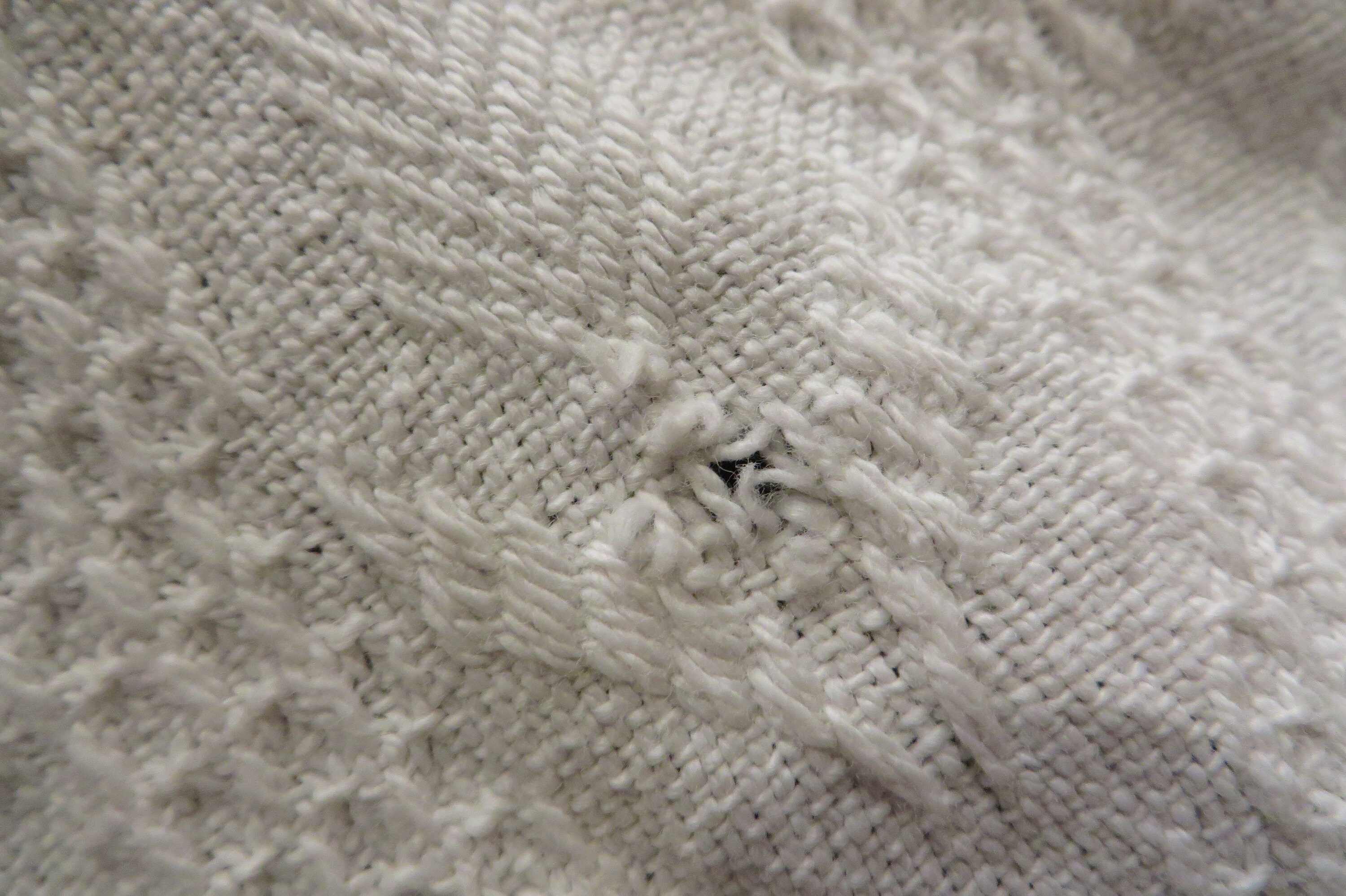 ヴィンテージ コットン ブランケット、織りホワイトコットン、美しい