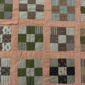 Antique QUILT BLOCKS, Nine Patch Pattern  //  Early 1900s Fabrics  //  Antique Nine Patch Quilt  //  Cotton Fabrics  //  Hand Pieced