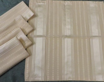 Vintage (NOS) WATERFORD NAPKINS  Set of 5 (Two Sets Available)  Large Size 21" Dinner Napkins in Light Gold
